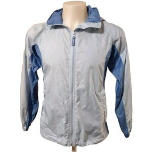 Columbia Windbreaker Rain Jacket Women's S Sportswear Light Hooded Full Zip Blue